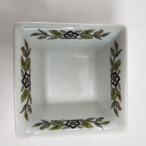 Vintage Silk Road Takahashi 2 Pc Ceramic Dish Set Floral Bird Hand Decorated - Picture 12 of 13